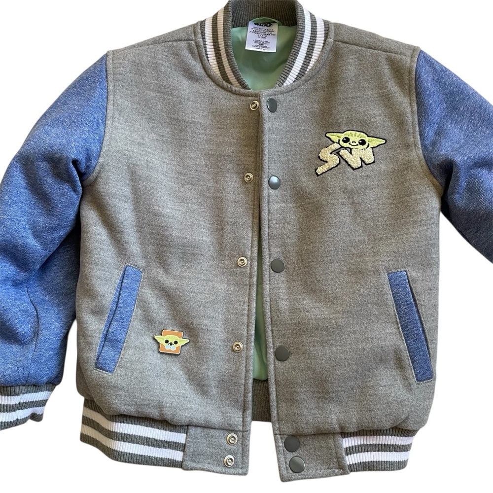 Disney Star Wars baby Yoda / Grogu baseball bomber jacket size small (kids)